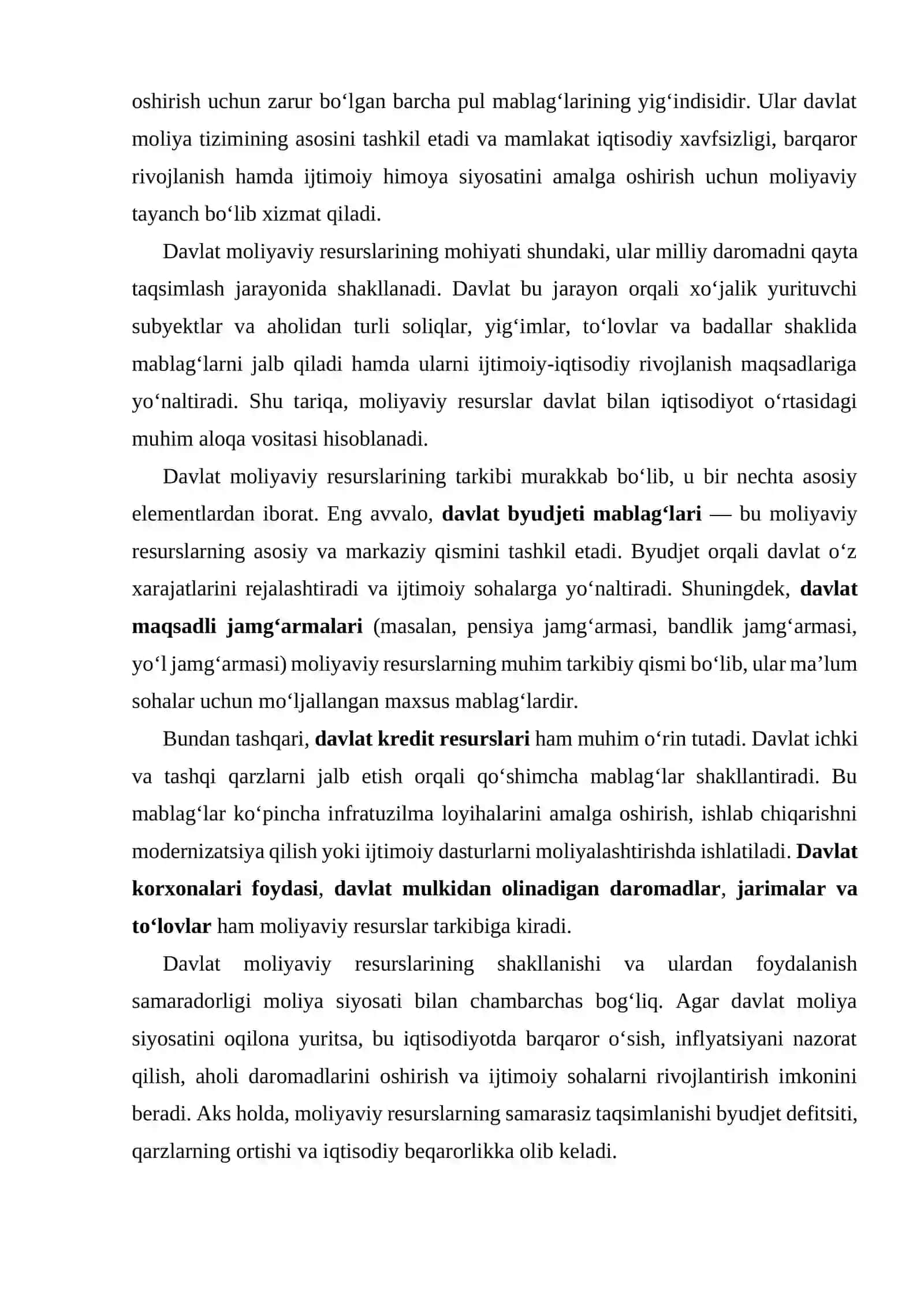 Davlat moliyaviy resurslarini shakllantirish va boshqarish 4