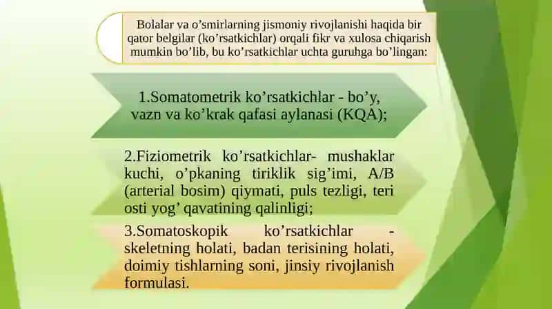 Antropometrik ko‘rsatkichlarni aniqlab oling 4