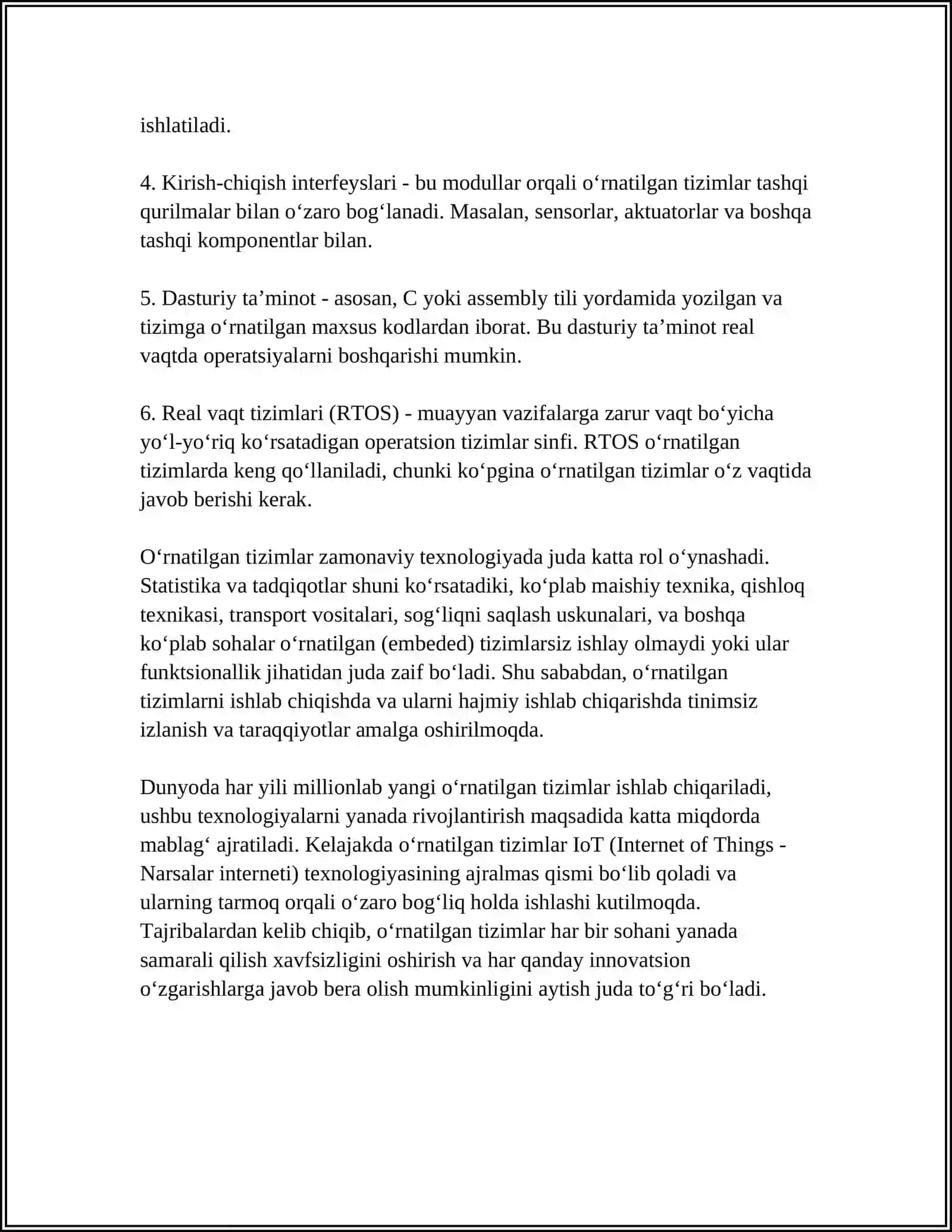 O'rnatilgan tizimlar 4