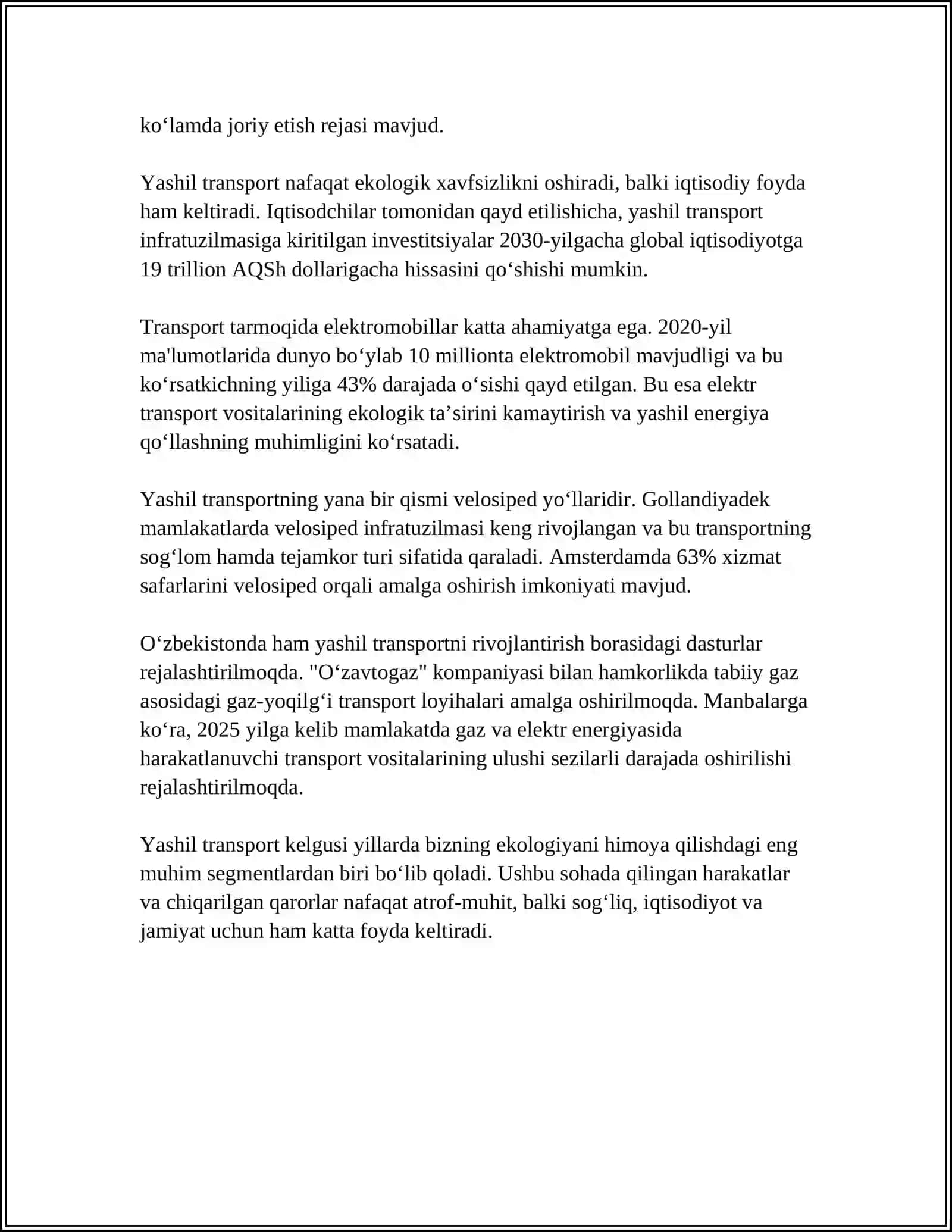 OʻZBEKISTON YASHIL TRANSPORTI 4