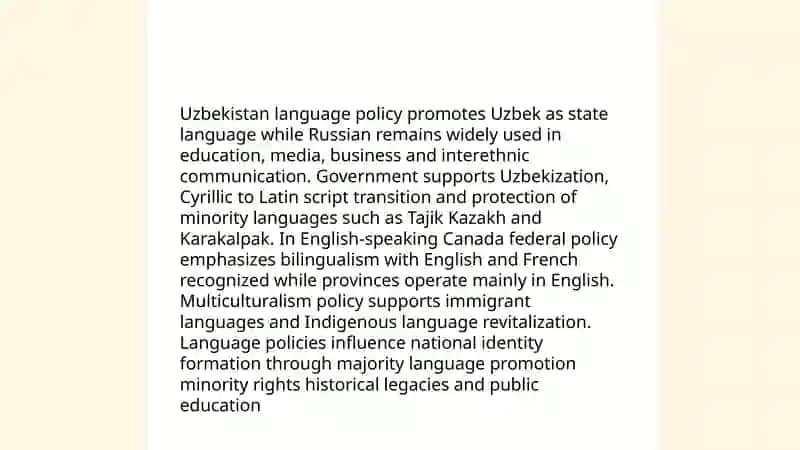 National identities of Uzbekistan and English speaking countries (Canada) 4