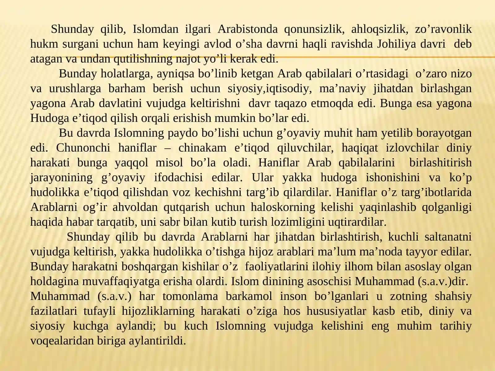 O’rta Osiyoga Arablarning bostirib kelishi va islom dinining yoyilishi 4