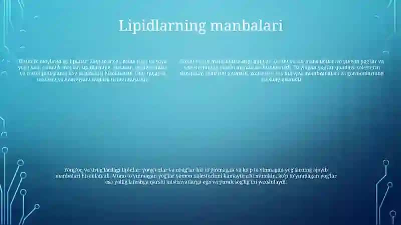 Ozuqalarning Lipidli To'Yimliligi 4