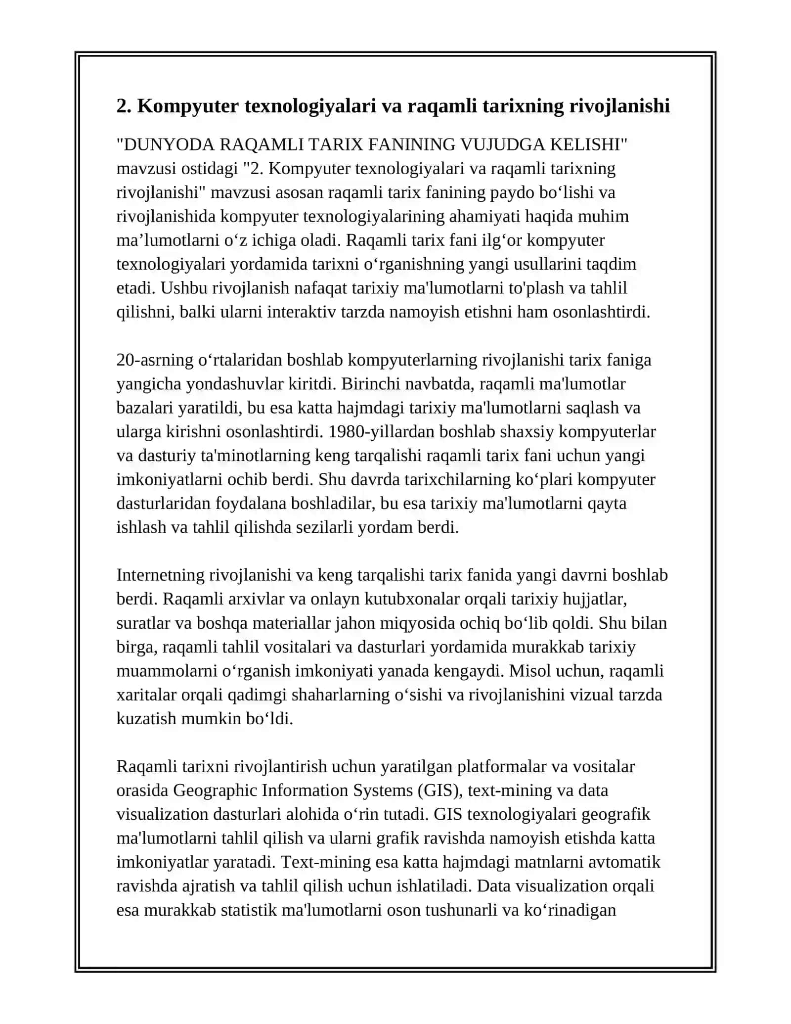DUNYODA RAQAMLI TARIX FANINING VUJUDGA KELISHI 4
