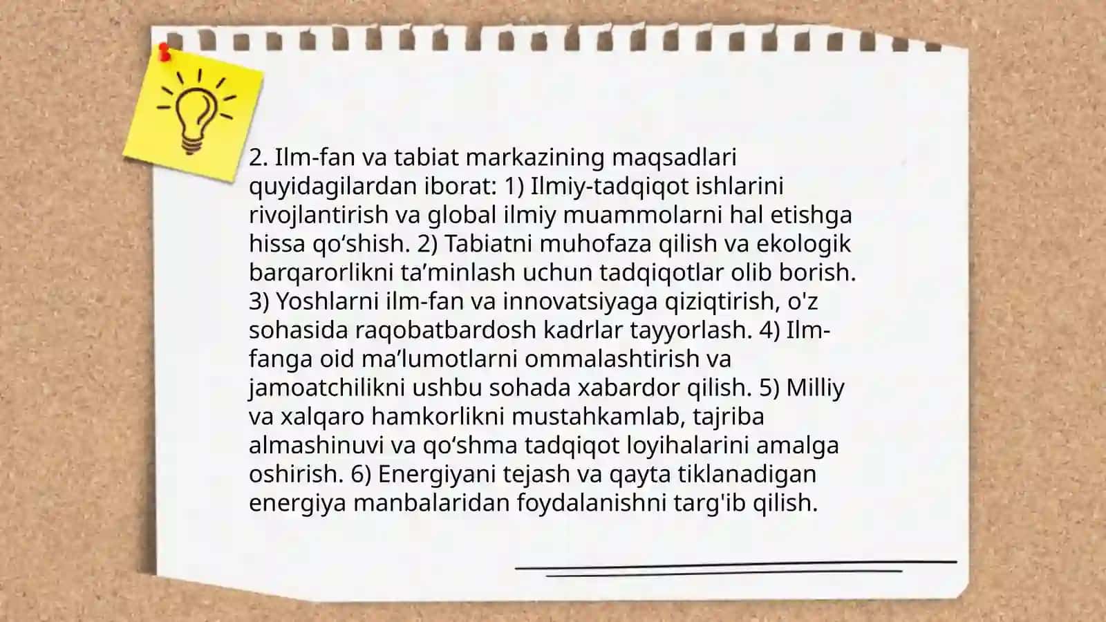 Ilm-fan va tabiat markazi va unda faoliyatlarni tashkil etish 4