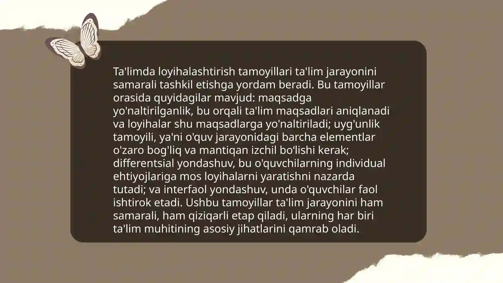 Òquv- loyihaviy ta'limning asosiy tamoyillari 4