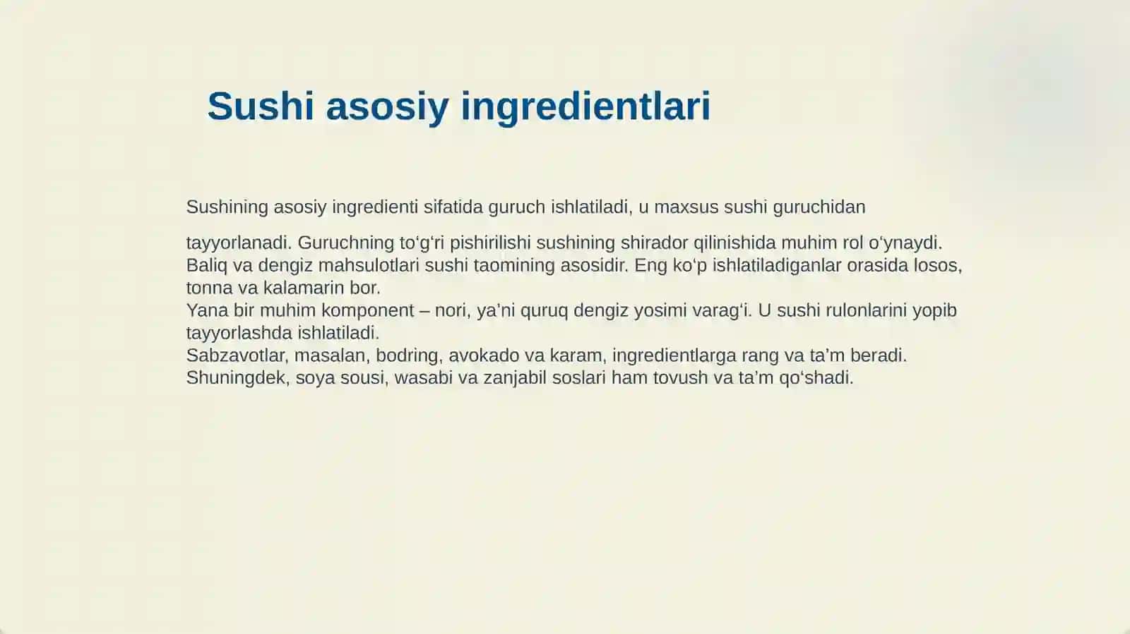 SUSHI TAYYORLASH 4