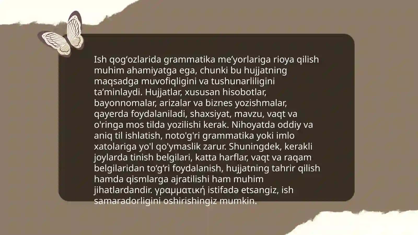 Ish qogʻozlarining grammatik tarkibi 4