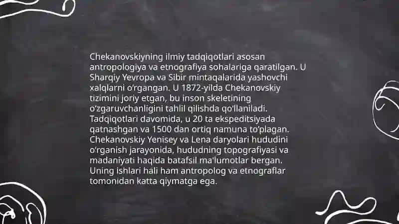 Chekanovskiyning hayoti va faoliyati 4