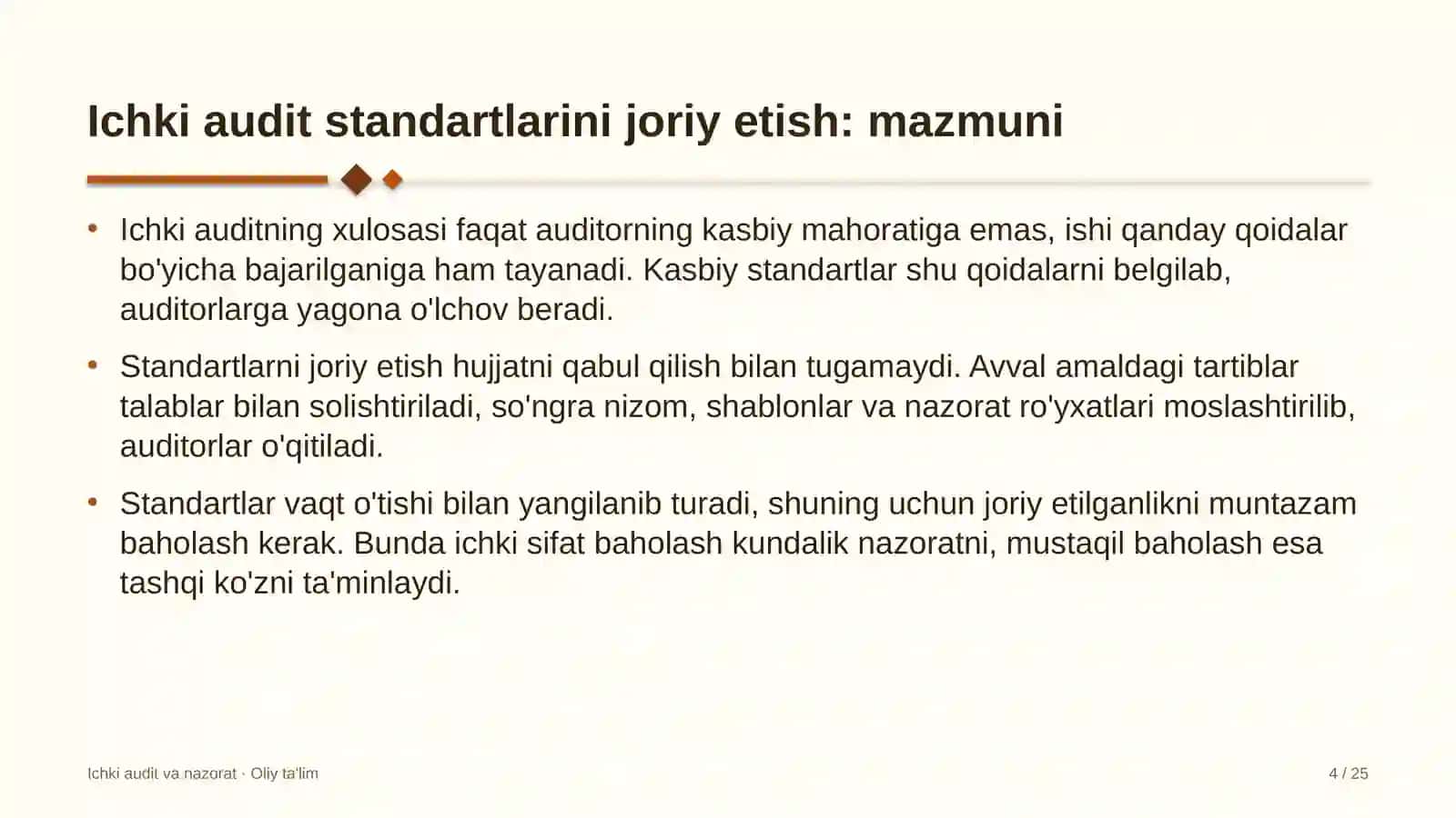 Ichki audit va nazorat · Oliy ta'lim 4