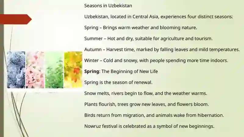 Seasons and Nature in Uzbekistan 4