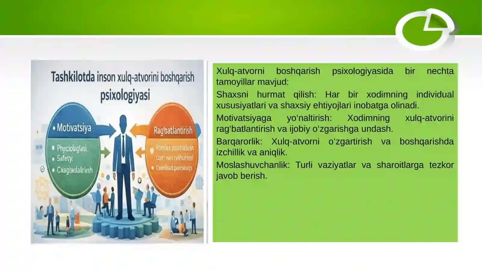 Tashkilotda inson xulq-atvorini boshqarish psixologiyasi 4