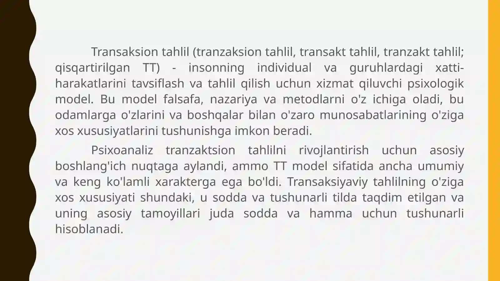 Tranzaksiyaviy taHlil 4