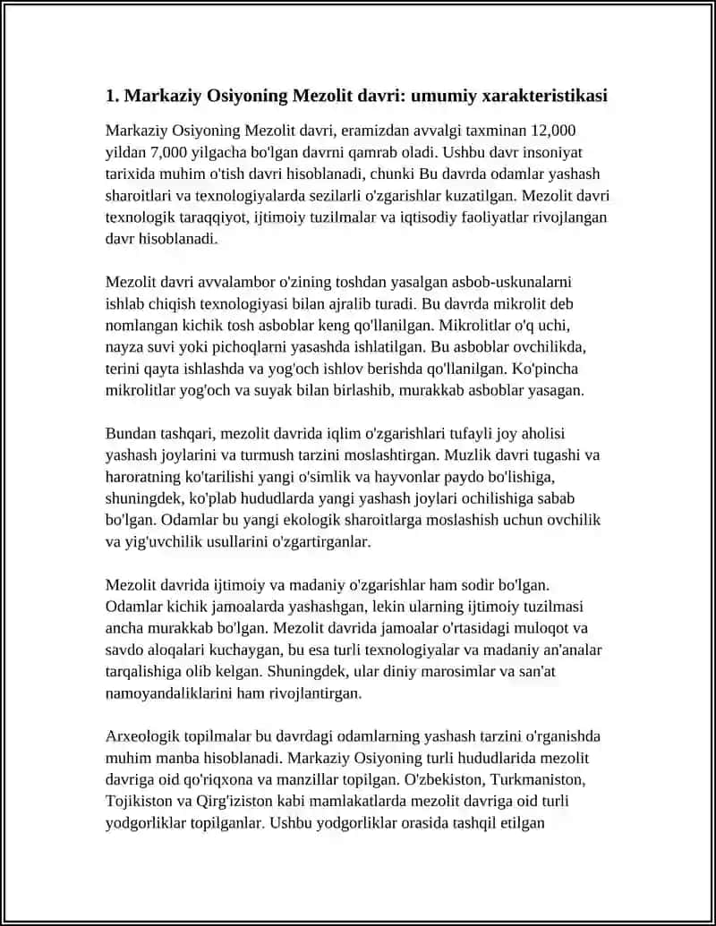 MARKAZIY OSIYONING MEZOLIT DAVRI YODGORLIKLARI 4