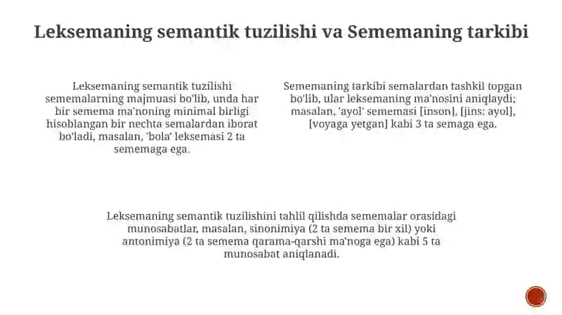 Leksema, Semema va Sema: Asosiy Tushunchalar 4