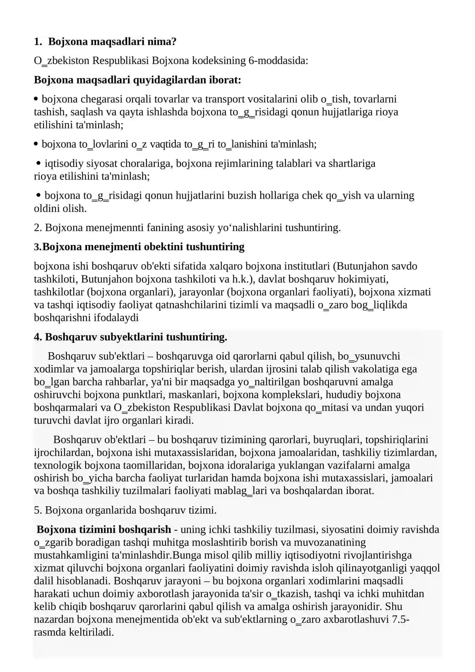 Bojxona psixologik test savollari javoblari bilan 4
