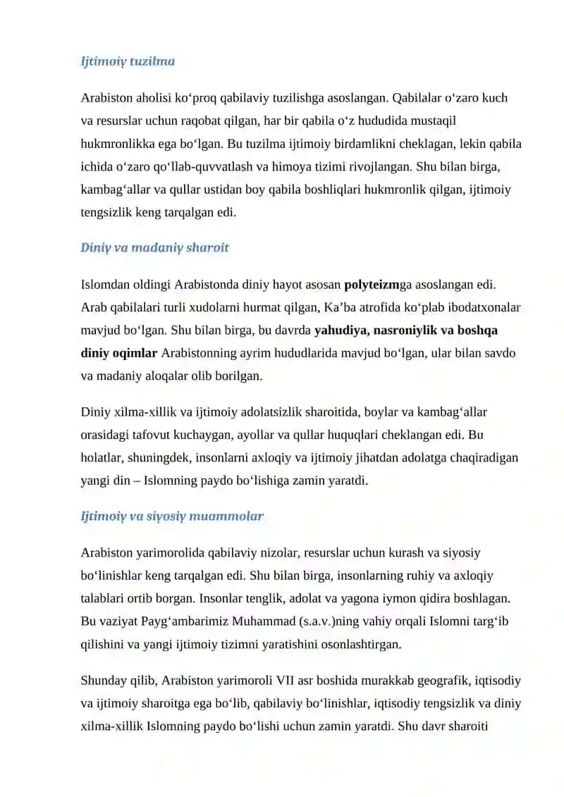 Islom dinining paydo bo‘lishi, rivoji va asosiy tamoyillari 4
