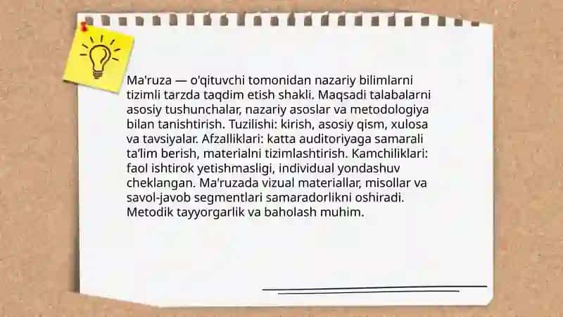 Ta'limni tashkil etish shakllari va turlari 4