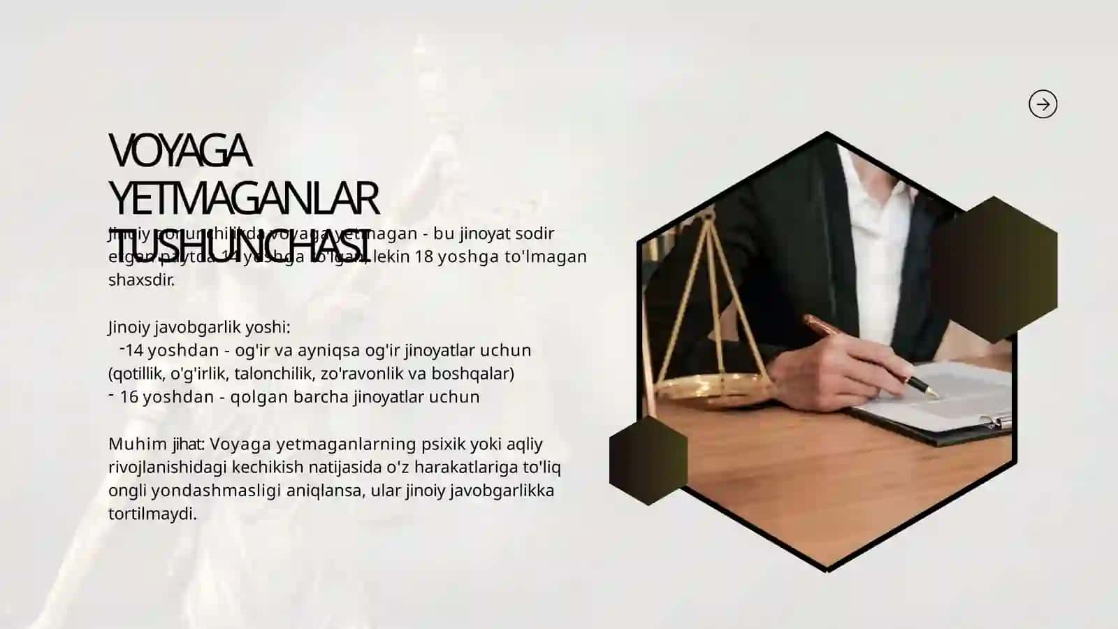 VOYAGA YETMAGANLAR JINOYATINI TERGOV QILISH 4