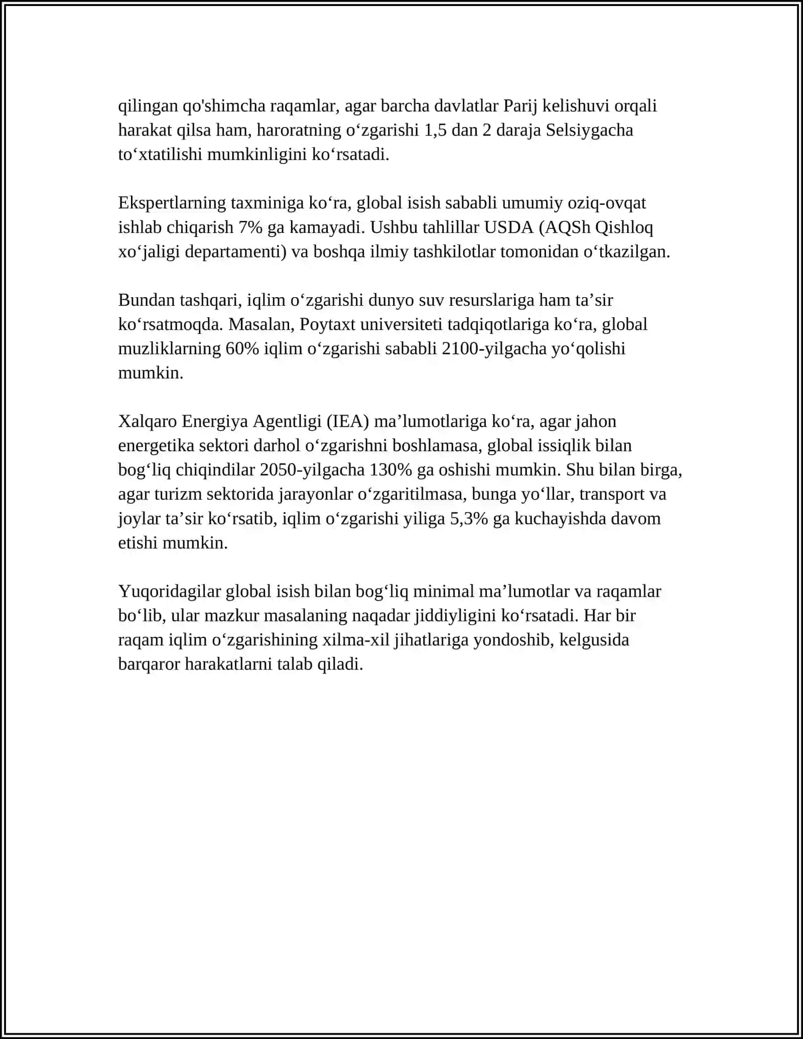 IQLIM O'ZGARISHI 4