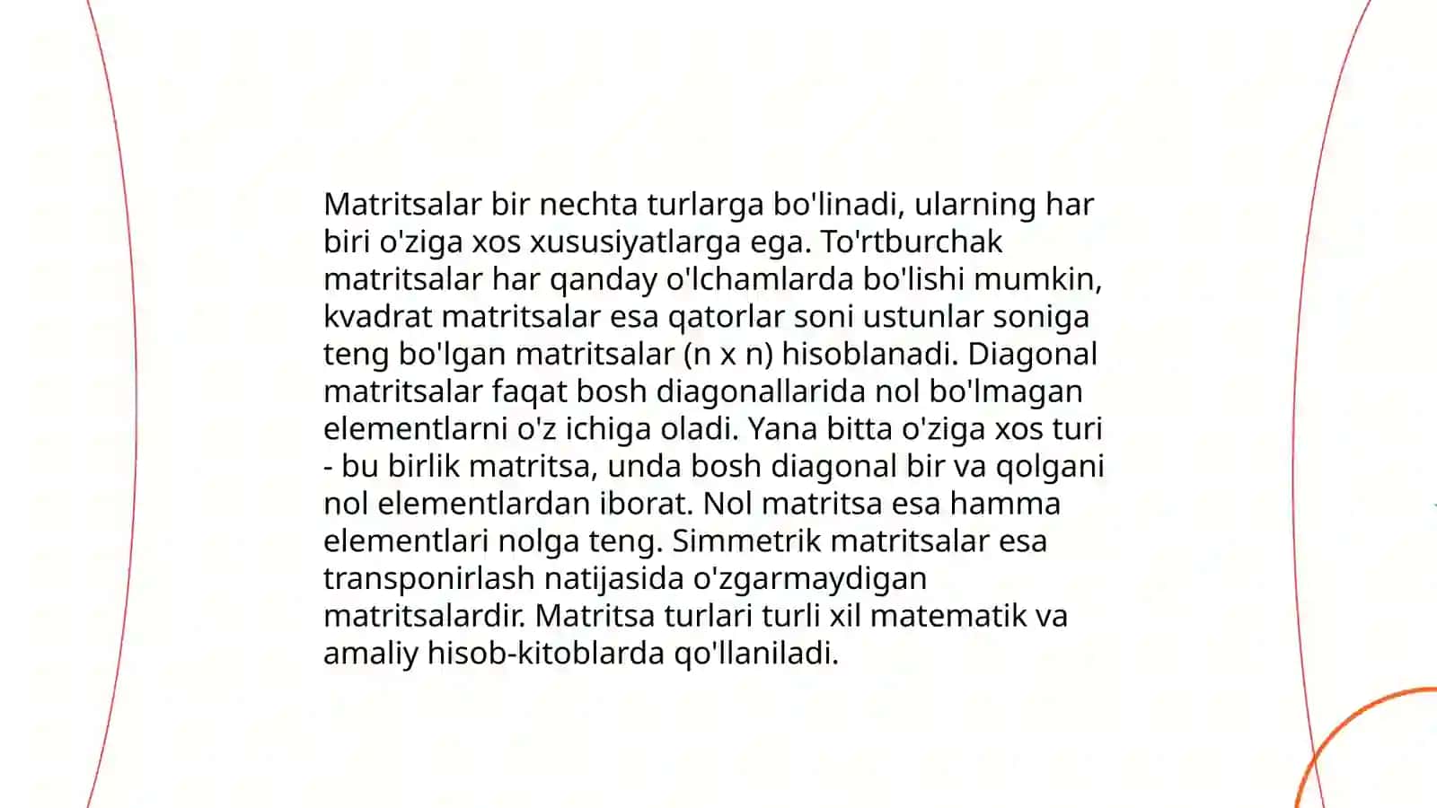 Matritsalarni tashkil etish 4