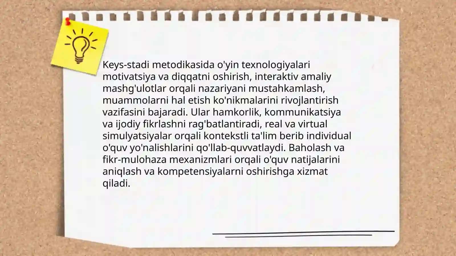 Keys-stadi texnologiyasi.Óyin texnologiyasi 4