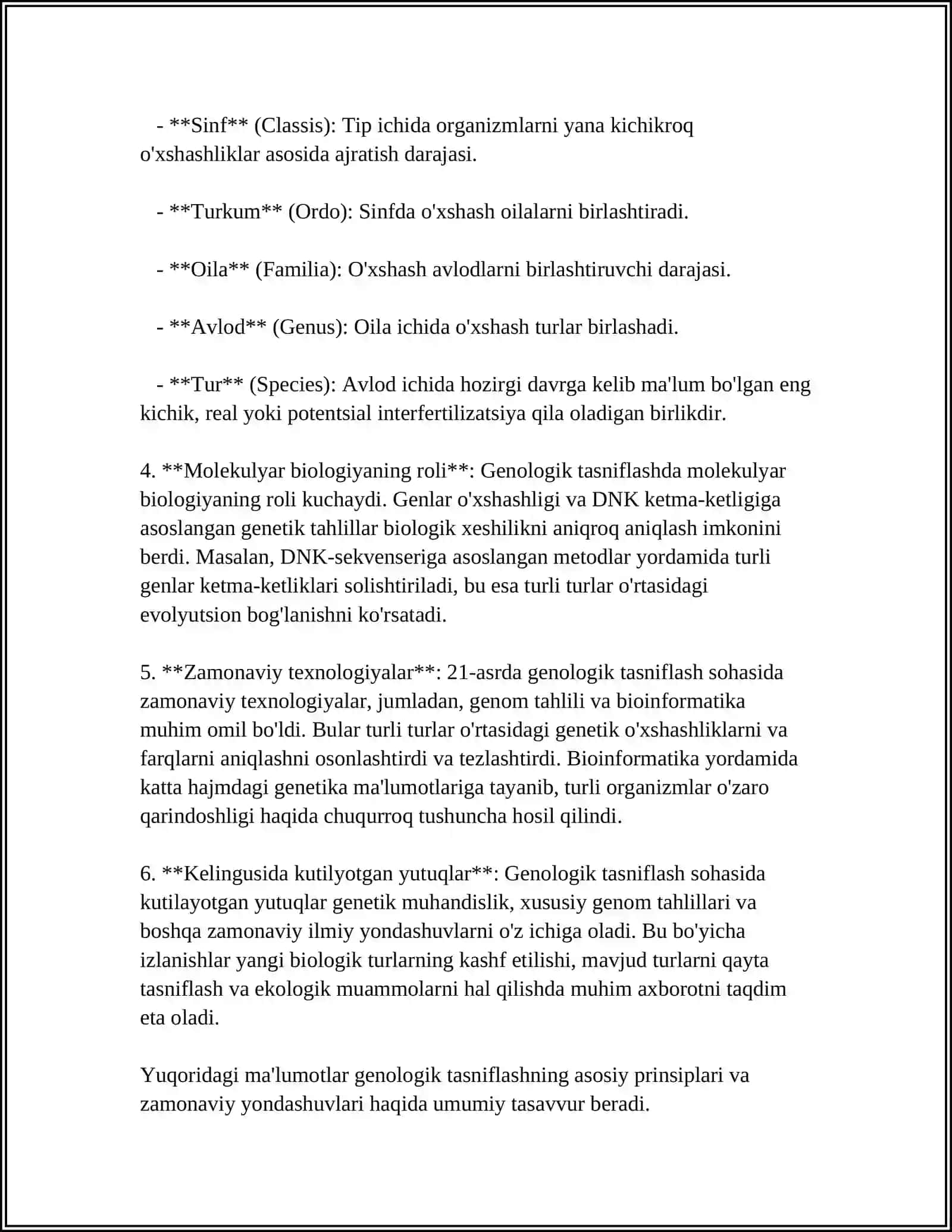 TILLARNING GENOLOGIK VA MARFALOGIK TASNIFI 4