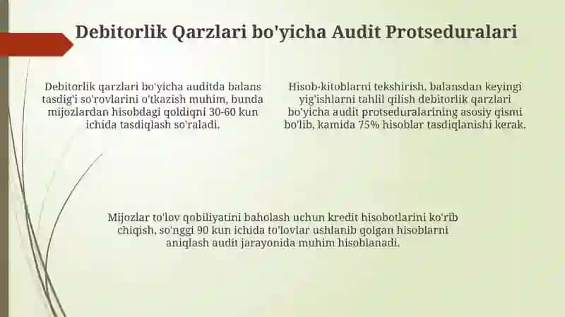 Debitorlar va Kreditorlar Auditining Asoslari 4