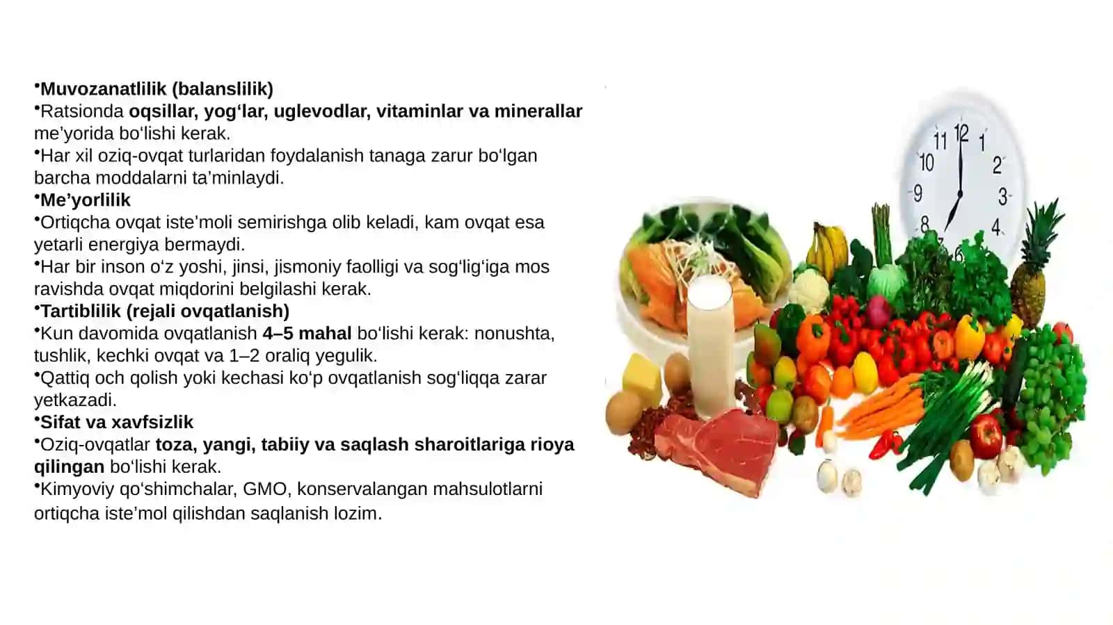 Oziq-ovqat piramidasi va sifatli ovqatlanish modeli 4