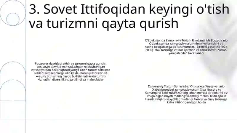 Zamonaviy Turizm Rivojlantirish Bosqichlari 4