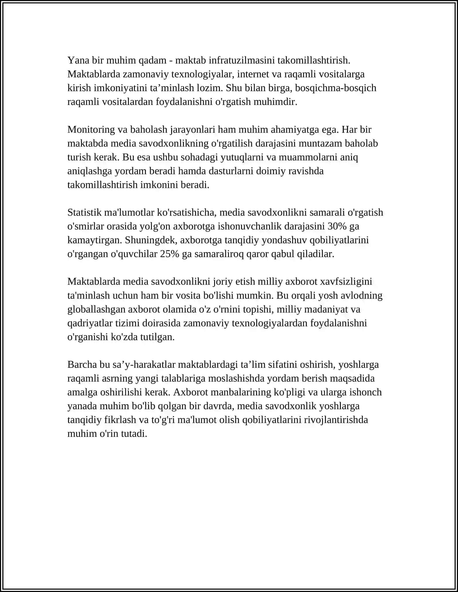 MEDIA SAVODXONLIKNI RIVOJLANTIRISH YÓLLARI 4