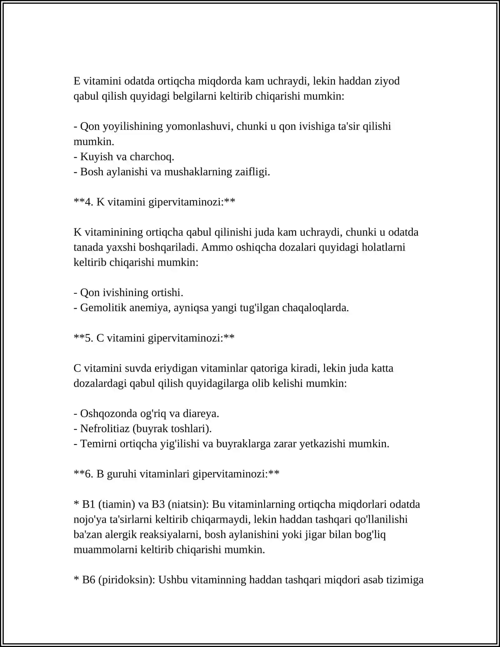 GIPERVITAMINOZLAR KLINIKASI 4