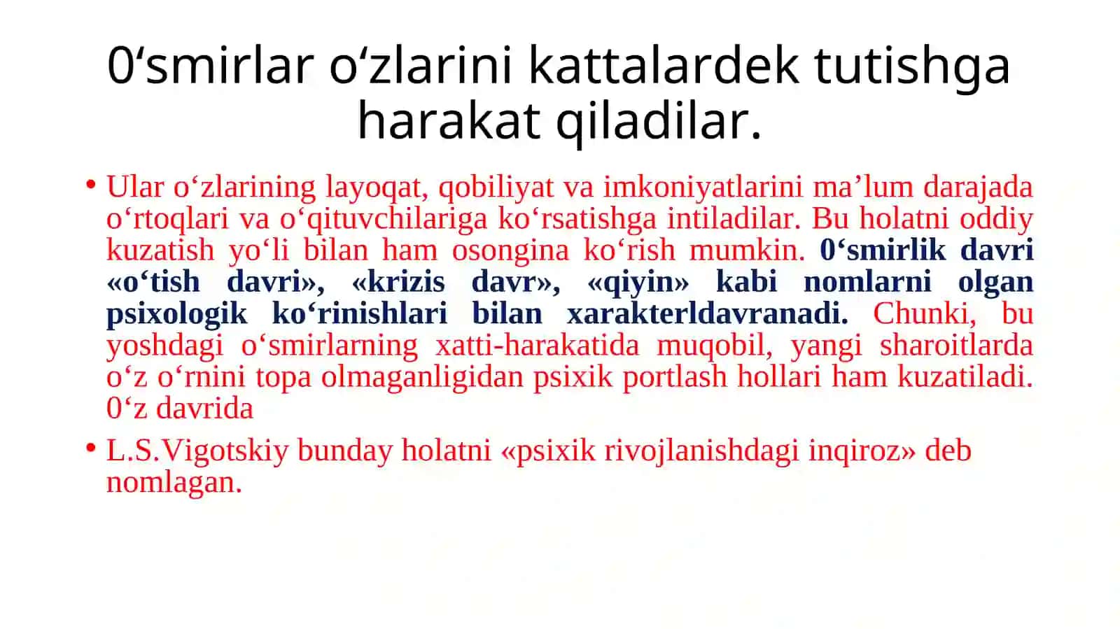 O’smirlik davri psixologiyasi 4