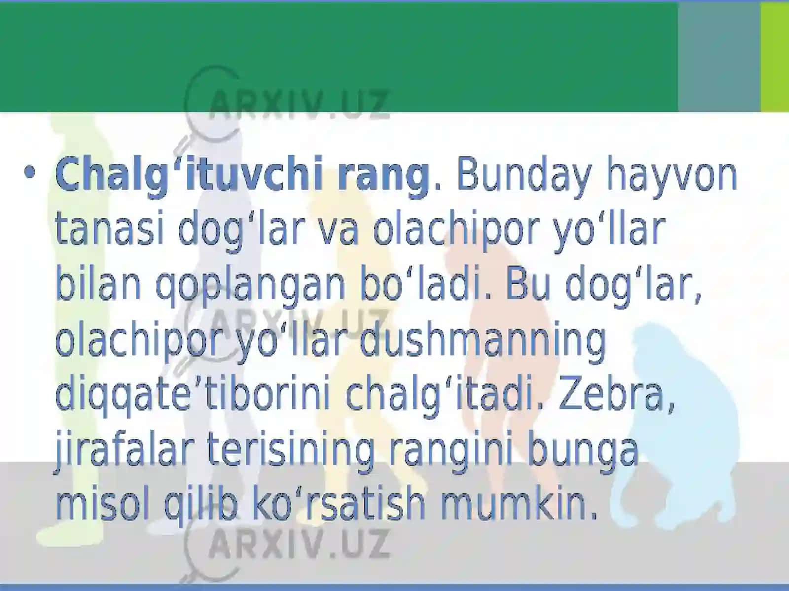 Hayvonot olamidagi moslanishlar 4