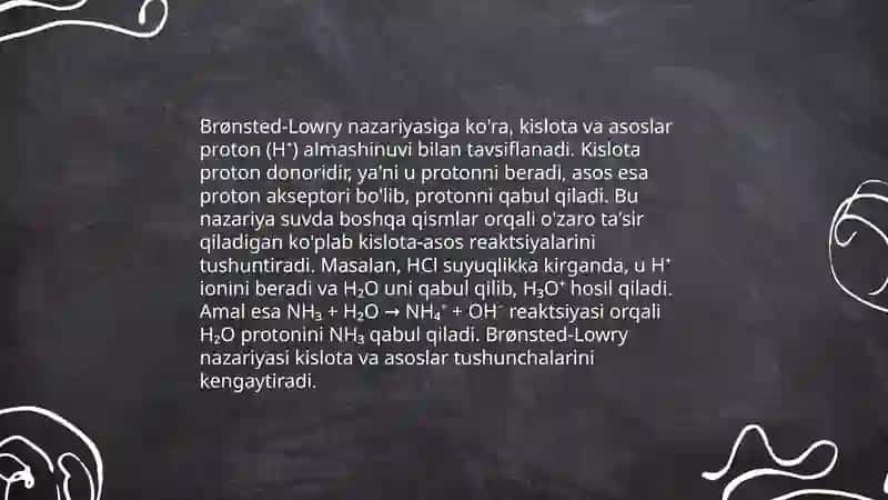 Brensted-Lourining kislota-asosli protolitik nazariyasi 4