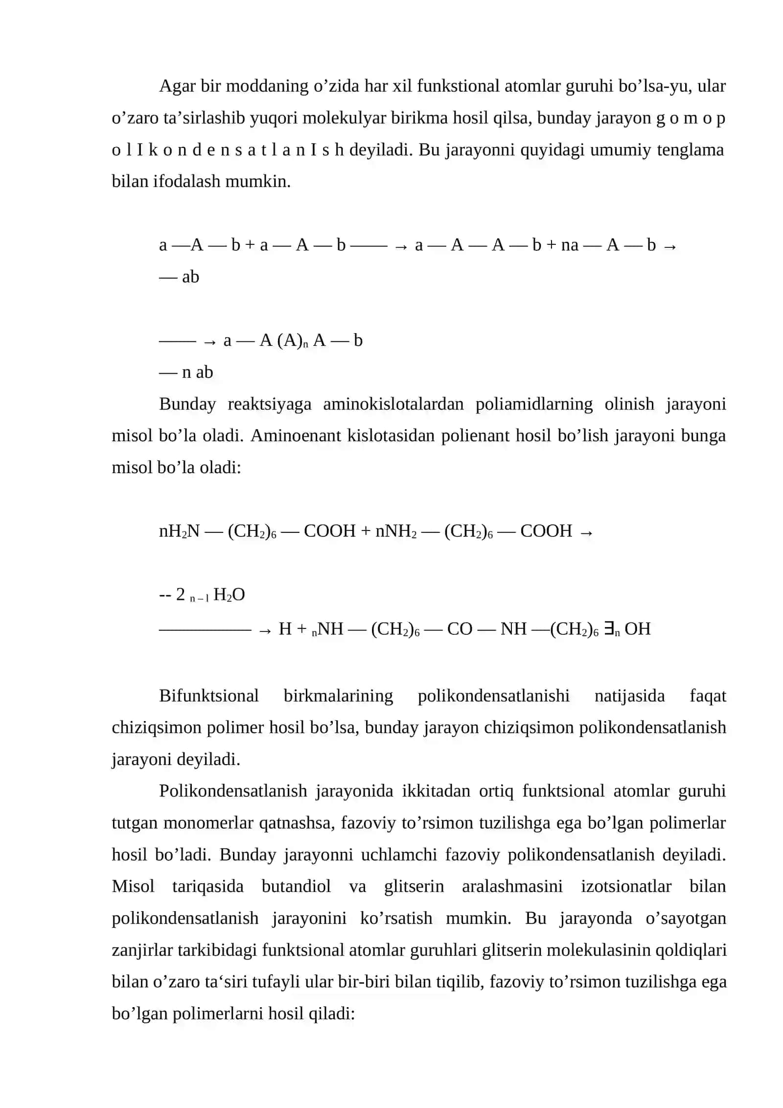 Polikondensatlanish reaktsiyalari 4