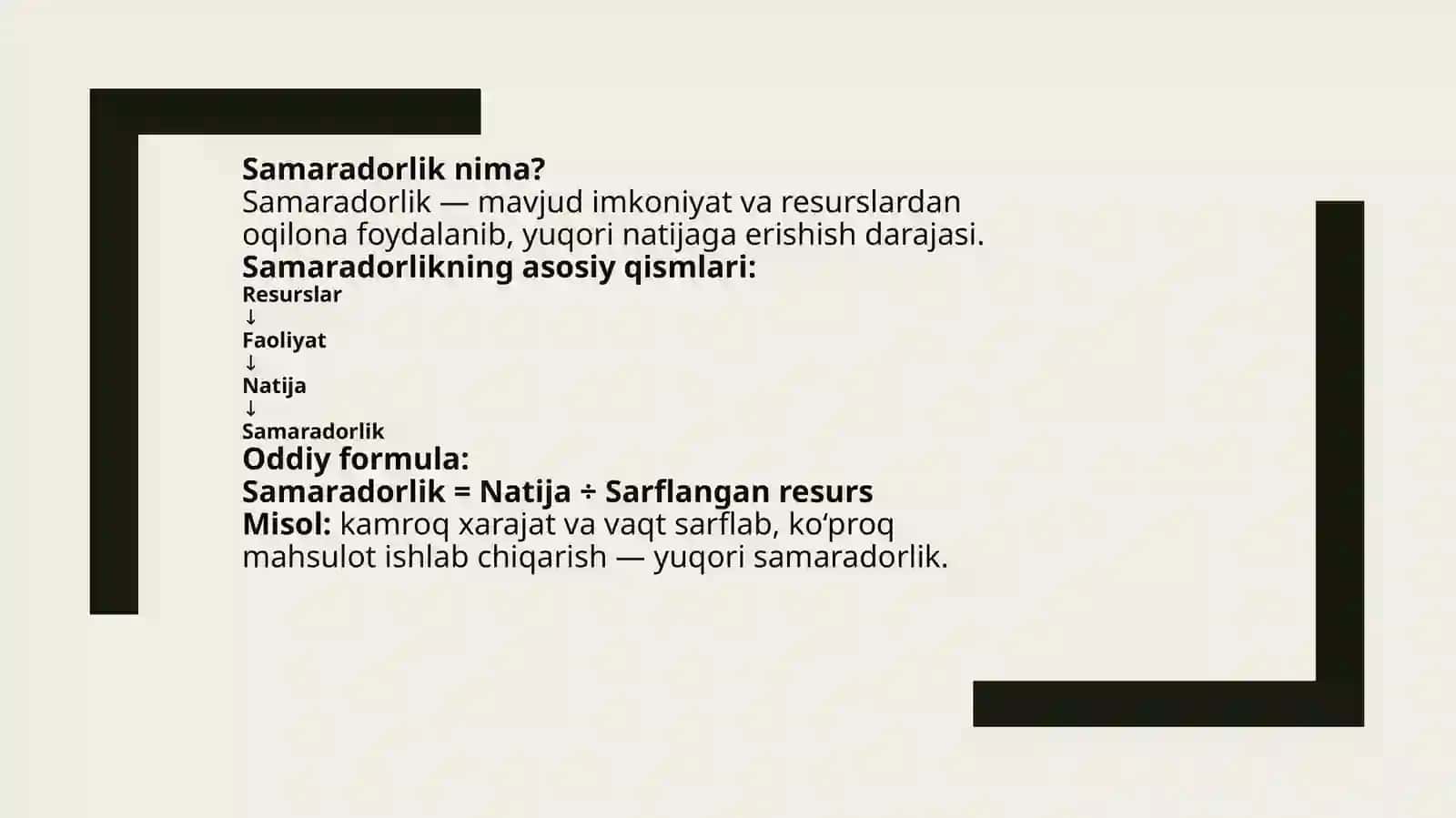Bo'linmalar samaradorligini baholash 4