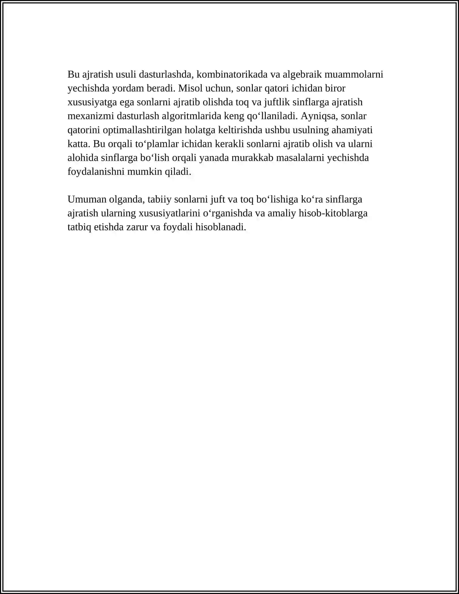 TO‘PLAMLARNI SINFLARGA AJRATISHGA OID MISOLLAR 4