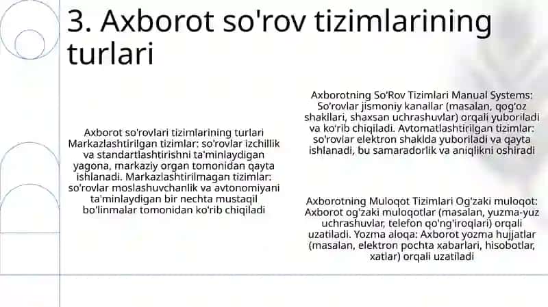 Axborotning SoʻRov Tizimlari 4