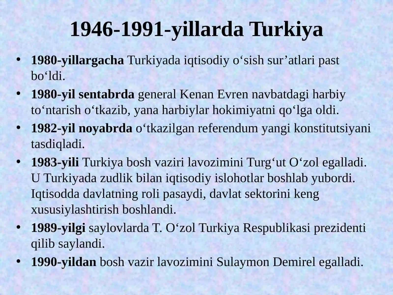 1946-1991-yillarda Turkiya, Eron va Afg’oniston 4