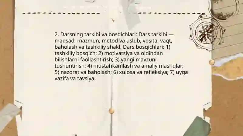 Dars - óqitishning asosiy tashkiliy shakli 4