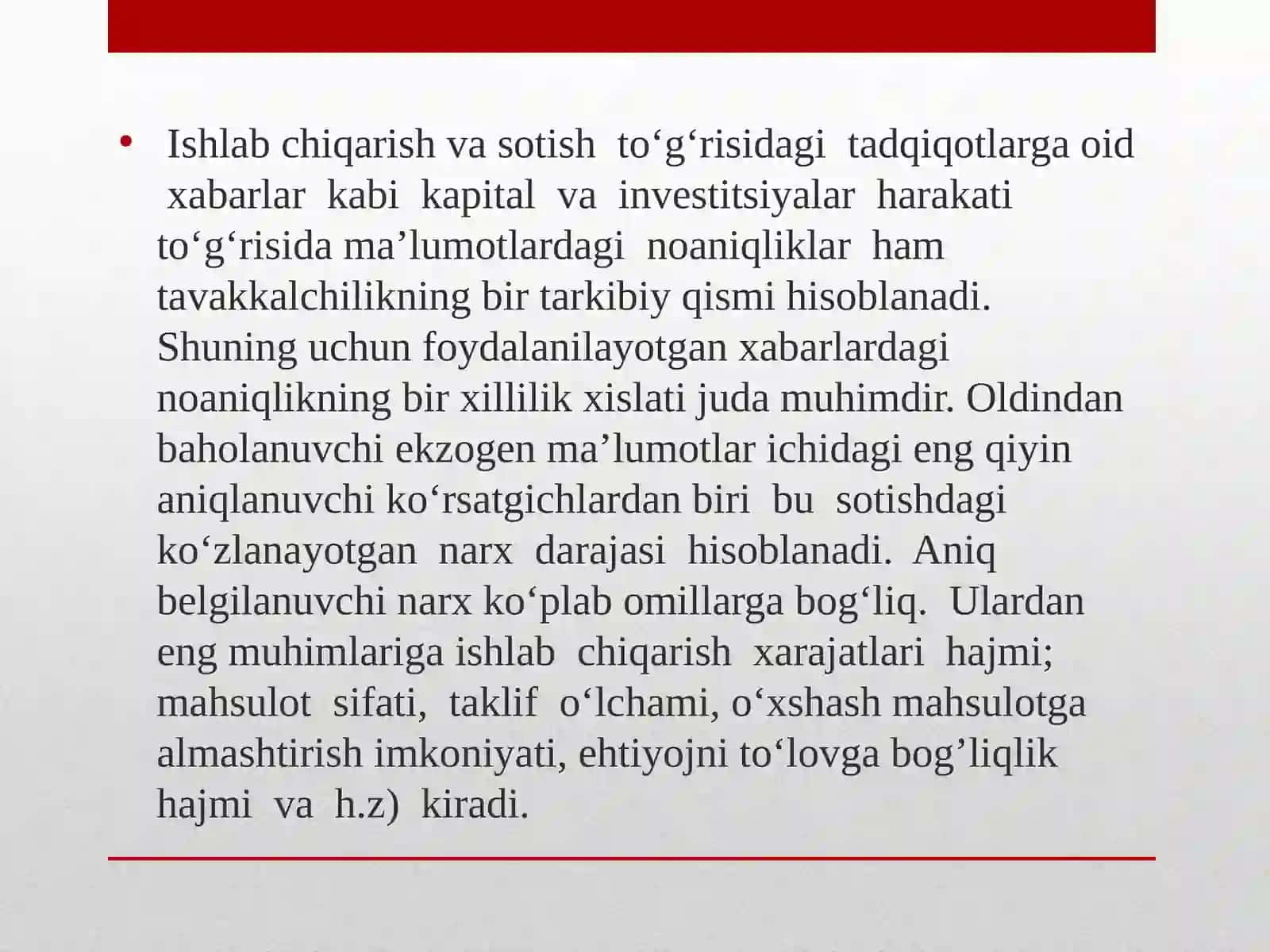 Qaror-qabul qilishda tavakkalchilik va uning ko'rinishlari 4