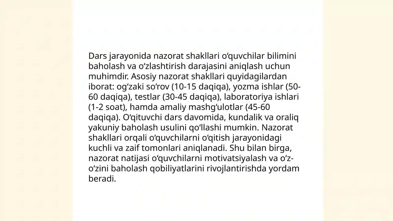 Bilimlarni baholash metodlari 4