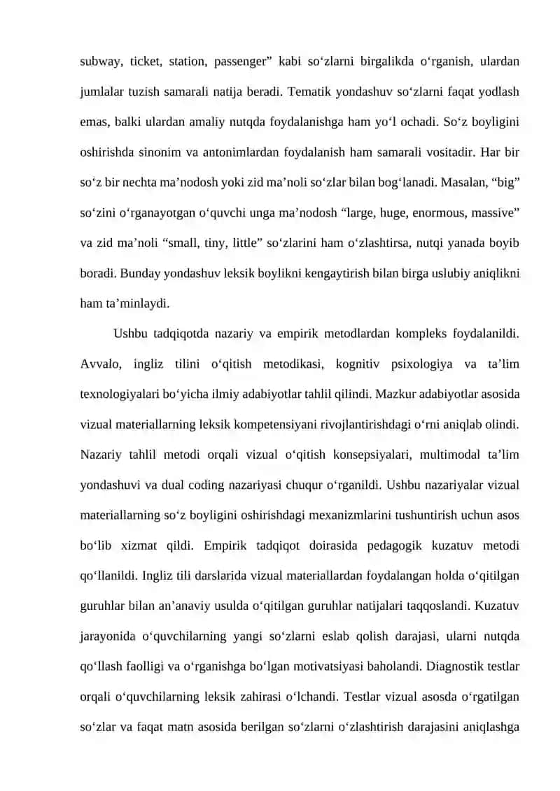 INGLIZ TILIDA SOʻZ BOYLIGINI OSHIRISHDA VIZUAL MATERIALLARNING AHAMIYATI 4