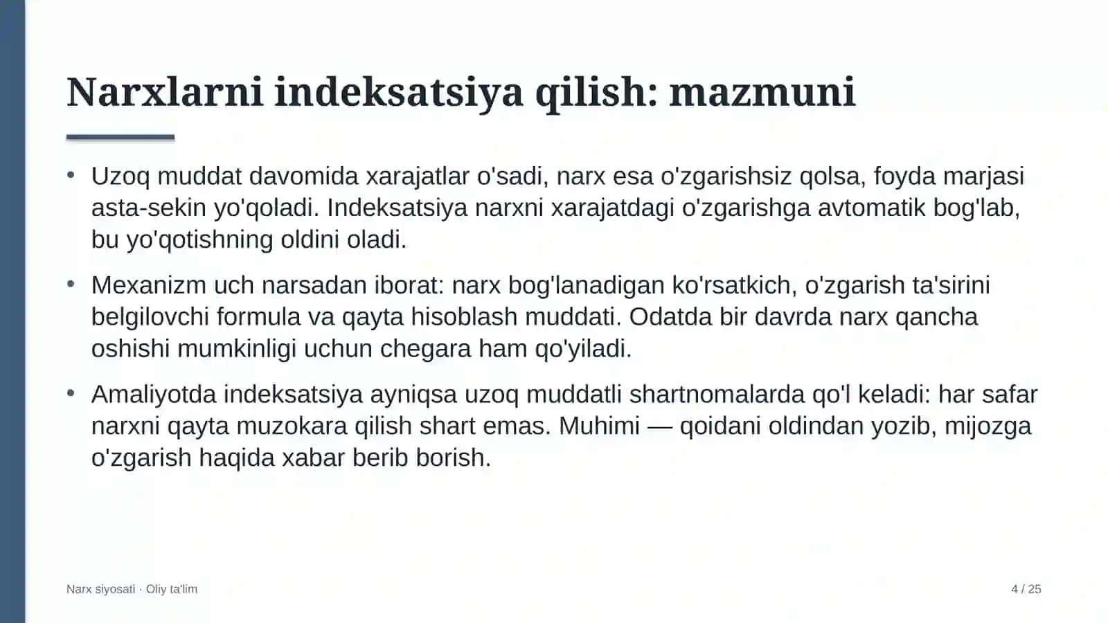tovar xomashyo birjasida narxlarni indeksatsiya qilish 8696 4