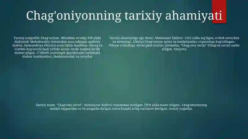 Chag'oniyon Tarixi 4