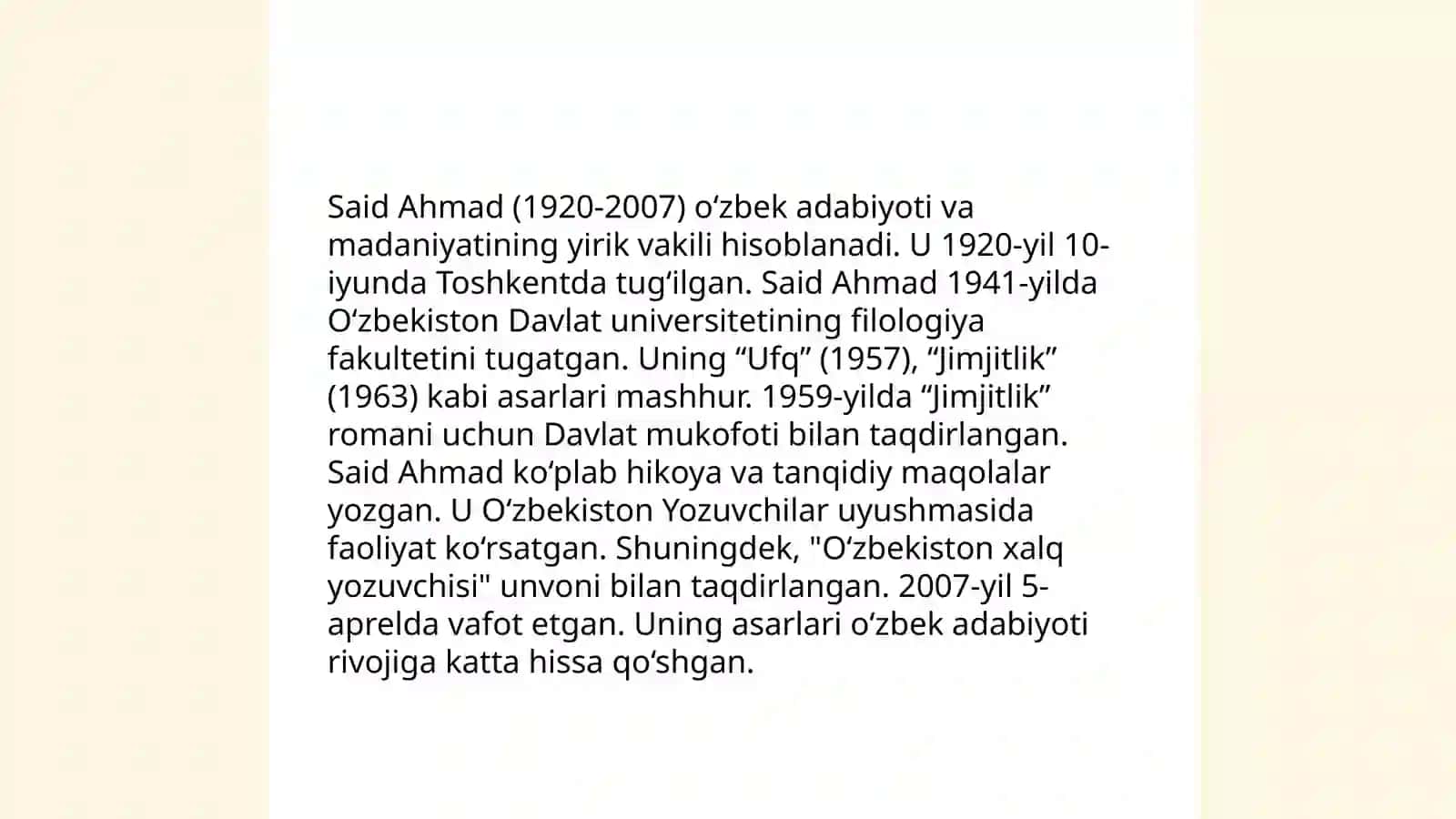 Said Ahmad hayoti va ijodi 4