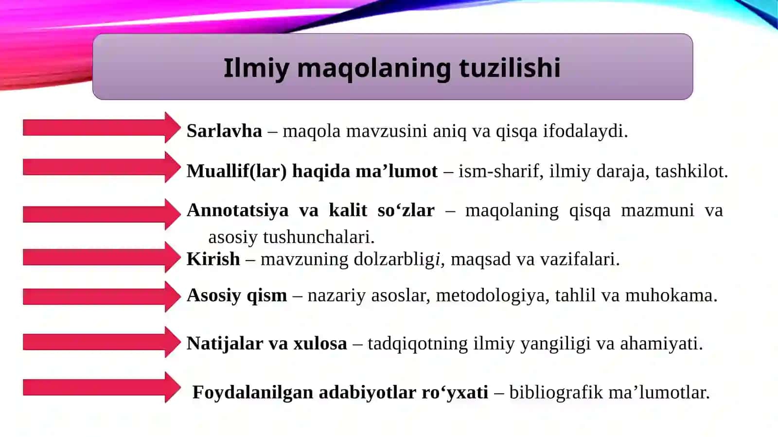 Ilmiy maqolayozishning metodik qoidalari 4