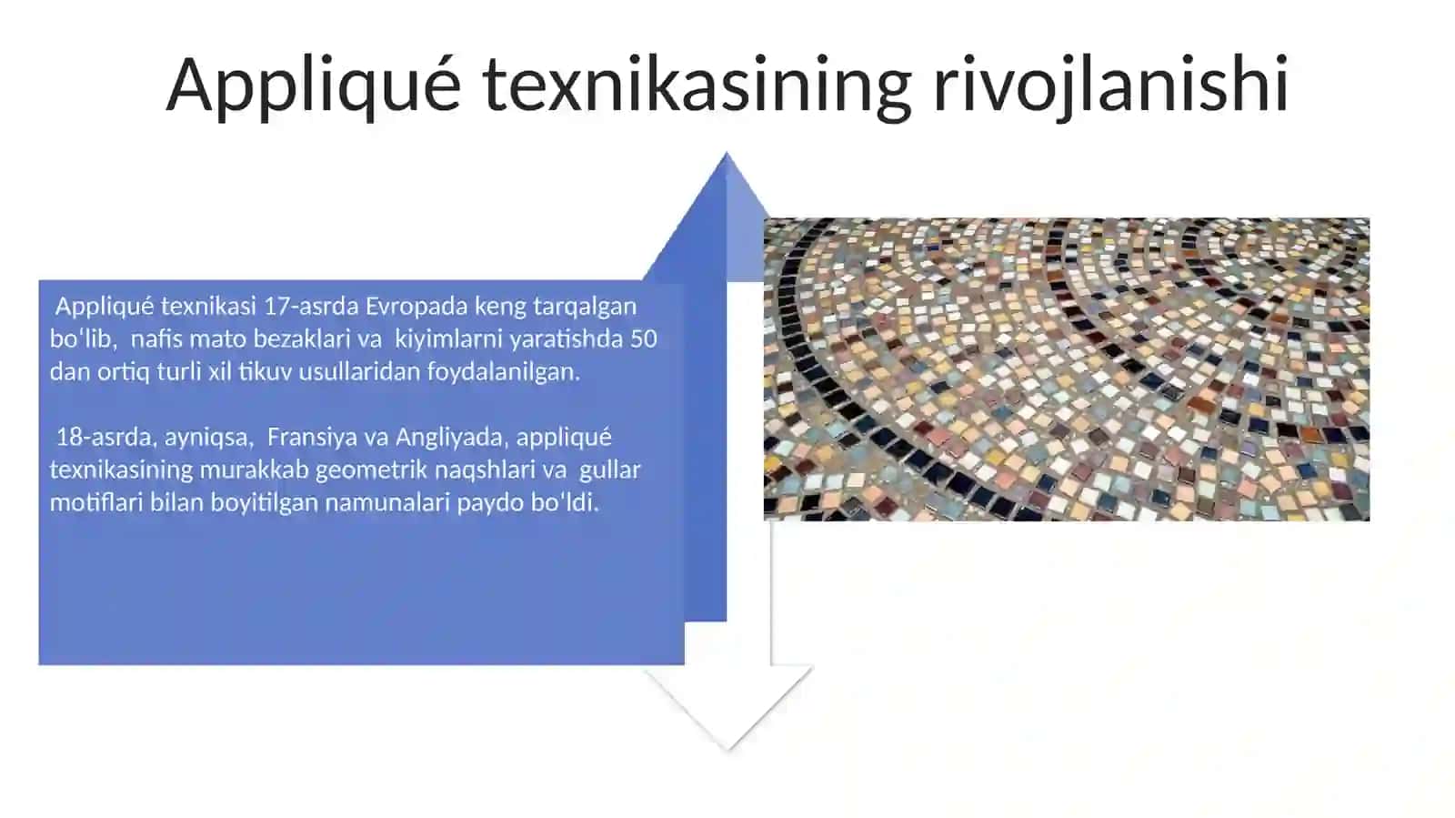 Applikatsiya va mozaika tarixi 4