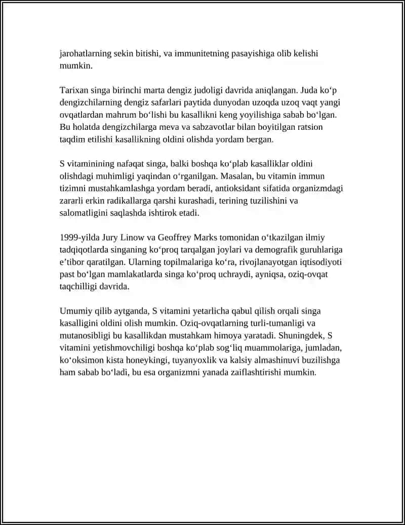 SINGA(SKORBUT) KASALLIGI 4